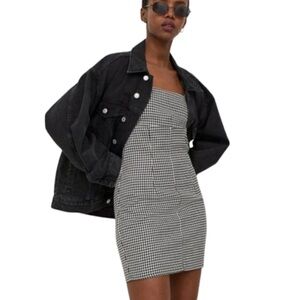 DIVIDED H&M Houndstooth Black and White Medium Sleeveless Dress NWOT
